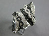LARGE 4.36CT WHITE & BLACK DIAMOND 14K WHITE GOLD CRISS CROSS INFINITY LOVE RING
