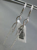 ESTATE .28CT DIAMOND 14KT WHITE GOLD 3D CLASSIC INFINITY BAR HANGING EARRINGS