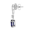8.74CT DIAMOND & AAA SAPPHIRE 18KT WHITE GOLD OVAL & ROUND PENTAGON FUN EARRINGS