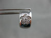 ESTATE .40CT DIAMOND 14KT WHITE GOLD 3D FLOWER HUGGIE FRIENDSHIP EARRINGS #3827