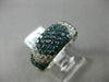 ESTATE 2.75CT WHITE & BLUE DIAMOND 14KT WHITE GOLD 3D MULTI ROW ANNIVERSARY RING