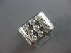 ESTATE LARGE .63CT DIAMOND 14KT WHITE GOLD 3D SQUARE CLASSIC MENS RING #27704