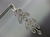 ESTATE EXTRA LARGE 6.85CT DIAMOND 14KT WHITE GOLD MULTI LEAF CHANDELIER EARRINGS