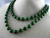 ESTATE LONG AAA GREEN SERPENTINE 14KT YELLOW GOLD 3D BEADED FUN NECKLACE #26463