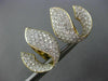 ESTATE EXTRA LARGE 5.39CT DIAMOND 18KT 2 TONE GOLD LEAF CLIP ON EARRINGS #26172