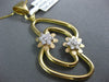 ESTATE LARGE .45CT DIAMOND 18KT WHITE & YELLOW GOLD 3D DOUBLE FLOWER FUN PENDANT