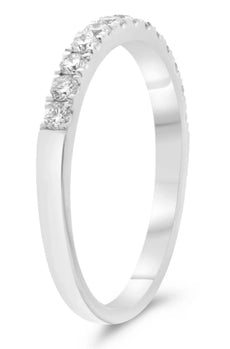 .43CT DIAMOND 14KT WHITE GOLD SHARED PRONG ROUND SEMI ETERNITY ANNIVERSARY RING