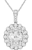 1.03CT DIAMOND 14KT WHITE GOLD ROUND & MARQUISE CLUSTER FLOWER FLOATING PENDANT