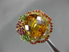 ESTATE EXTRA LARGE 7.62CT AAA MULTI GEM 18K YELLOW GOLD 3D FLOWER BUTTERFLY RING