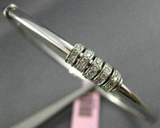 ESTATE .70CT DIAMOND 14KT WHITE GOLD 3D MOVABLE CIRCLE OF LIFE BANGLE BRACELET