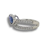 2.94CT DIAMOND & AAA SAPPHIRE 18K WHITE GOLD HEART SHAPE & ROUND ENGAGEMENT RING