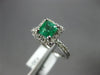 1.21CT DIAMOND & AAA EMERALD 14KT WHITE GOLD SQUARE HALO CLASSIC ENGAGEMENT RING