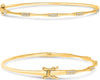 .11CT DIAMOND 14KT YELLOW GOLD 3D ROUND TWO ROW BAMBOO CUFF BANGLE BRACELET