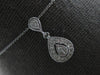 ESTATE .27CT DIAMOND 14KT WHITE GOLD 3D CLASSIC PAVE TEAR DROP FLOATING PENDANT