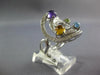 ESTATE 2.64CT DIAMOND & AAA MULTI GEM 14KT WHITE GOLD 3D CIRCULAR FUN LOVE RING