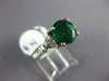 ESTATE LARGE 2.7CT DIAMOND & AAA EMERALD PLATINUM ROUND FILIGREE ENGAGEMENT RING