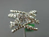 ESTATE WIDE .95CT DIAMOND 18KT WHITE GOLD 3D MULTI ROW CRISS CROSS FUN LOVE RING