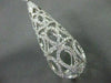 ANTIQUE 3.03C DIAMOND 18KT WHITE GOLD LONG FILIGREE DOME HANGING EARRINGS E00900