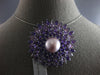 EXTRA LARGE AAA AMETHYST & PINK SOUTH SEA PEARL 18K WHITE GOLD 3D BROOCH PENDANT