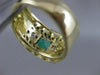 ANTIQUE WIDE 1.25CTW OLD MINE CUT DIAMOND EMERALD 14K GOLD BAND RING 12MM #2008