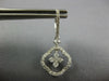 ESTATE 1.23CT DIAMOND 14KT WHITE GOLD 3D CLASSIC FLOWER HANGING EARRINGS