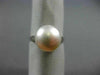 ANTIQUE LARGE .10CT DIAMOND & AAA SOUTH SEA PEARL PLATINUM 3D ENGAGEMENT RING