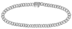 .83CT DIAMOND 14K WHITE GOLD CLASSIC CUBAN SOLID ETERNITY UNISEX TENNIS BRACELET