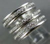 ESTATE WIDE 1.27CT DIAMOND 18K WHITE GOLD MULTI ROW OPEN STACKABLE ETERNITY RING