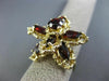ANTIQUE EXTRA LARGE 6.0CT AAA GARNET 14KT YELLOW GOLD 3D FLOWER RING #25609