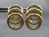 ESTATE LARGE 14K WHITE YELLOW & ROSE GOLD CIRCLE OF LIFE HANGING EARRINGS #22755