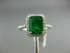 WIDE 1.92CT DIAMOND & AAA EMERALD 14KT WHITE GOLD FILIGREE HALO ENGAGEMENT RING