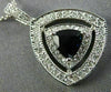 ESTATE LARGE 1.15CT DIAMOND & AAA SAPPHIRE 14K WHITE GOLD 3D DOUBLE HALO PENDANT