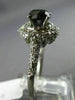 ESTATE 2.62CT WHITE & BLACK DIAMOND 14KT WHITE GOLD 3D FLOWER ENGAGEMENT RING