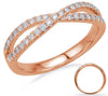 ESTATE .33CT DIAMOND 14KT ROSE GOLD 3D CLASSIC CRISS CROSS INFINITY X LOVE RING