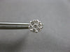 ESTATE .50CT DIAMOND 14K WHITE GOLD 3D CLASSIC CLUSTER FLOWER SCREWBACK EARRINGS