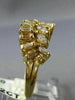 ANTIQUE WIDE 2.02CT DIAMOND 14K YELLOW GOLD 3D TWO ROW WAVE COCKTAIL RING #17494