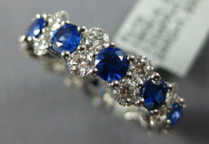 3.89CT DIAMOND & AAA SAPPHIRE 18KT WHITE GOLD 3D ROUND ETERNITY ANNIVERSARY RING