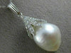 ESTATE .45CT DIAMOND & AAA SOUTH SEA PEARL 18KT WHITE GOLD FLOWER PENDANT #26193