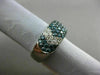 ESTATE 2.75CT WHITE & BLUE DIAMOND 14KT WHITE GOLD 3D MULTI ROW ANNIVERSARY RING