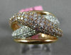 WIDE 1.54CT WHITE & PINK DIAMOND 18K WHITE & ROSE GOLD CRISS CROSS INFINITY RING