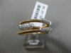 ESTATE .27CT DIAMOND 18KT WHITE & ROSE GOLD 3D 3 ROW CRISS CROSS FLEXIBLE RING