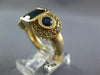 LARGE 2.66CT DIAMOND & AAA SAPPHIRE 14K YELLOW GOLD EMERALD CUT & ROUND FUN RING