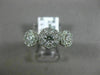 ESTATE WIDE 1.55CT ROUND DIAMOND 18K WHITE GOLD 3D PAST PRESENT FUTURE LOVE RING