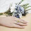 ESTATE .99CT WHITE & FANCY YELLOW DIAMOND 18KT TWO TONE GOLD CLUSTER SQUARE RING