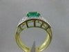 ANTIQUE WIDE 1.25CTW OLD MINE CUT DIAMOND EMERALD 14K GOLD BAND RING 12MM #20008