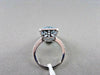 ESTATE WIDE SQUARE AAA BLUE TOPAZ & DIAMOND 8.46CTW 14KT WHITE GOLD RING