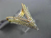 EXTRA LARGE .60CT DIAMOND 18K WHITE YELLOW & ROSE GOLD 3D THREE ROW V SHAPE RING