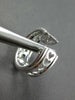 1.61CT DIAMOND 18KT WHITE GOLD 3D 3 ROW MULTI HEART HUGGIE HOOP HANGING EARRINGS