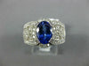 LARGE 2.95CT DIAMOND & AAA TANZANITE 14KT WHITE GOLD OVAL ENGAGEMENT RING #1506