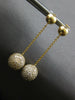 1.0CT DIAMOND 14KT YELLOW GOLD 3D ROUND DOME SHAPE BY THE YARD HANGING EARRINGS